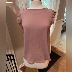 Mauve Ruffle Sleeve Shirt